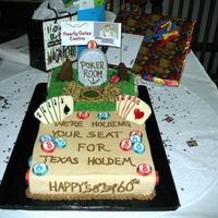 60Th Birthday Cake This was for a friend of mine. As you can see, he loves Poker.I made the cards, table and chips out of sugar cookies, then dipped them in...