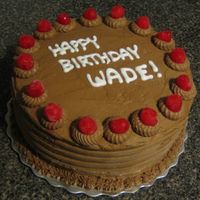 Black Forest Ice Cream Cake Dark chocolate cake layered with homemade vanilla ice cream and cherries.