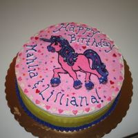 Unicorn Birthday I made this for the school party for my twin girls' 4th B-day. It was my first BC transfer - I enjoyed it but i goofed the feet a bit...