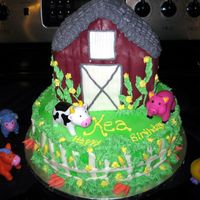 Barn Cake I made this for my daughter's 5th birthday on Sat. I am happy with the way it turned out, but LOOOOOOTS of work! If I had know exactly...