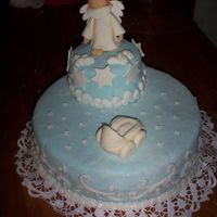Baptism The Angel maked in Modelating Paste and yours wings maked in gumpaste, sorry my english