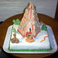 Red Skin Tent Cake elaborated in Gumpaste , Modelating Paste and Pastillage (Tent)