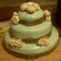 Engagement Cake Red velvet, vanilla and chocolate covered in MM fondant!