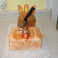 Turkey On The Chopping Block I seen the chopping block cake by kakelady00009 and thought it was too cute so I had to give it a try.