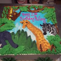 Jungle Cake this was all done in icing, I love when people want what is on the napkins they are using at their parties on their cake!