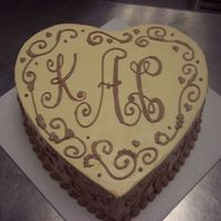 Heart Cake two tone butter cream wedding shower cake