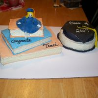 Graduation Cake This was my first attempt at decorating with fondant. Actually my first attemp at decorating at all. My wife did the girl and the writing....