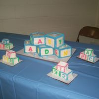 Baby Landen Cake Baby shower cake I made for my wife's cousin. Not quite as neat as I would have liked, but I thought the little blocks from the left-...