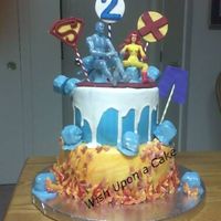 Our Comic Book Anniversary DH is a HUGE comic book fan...so I surprised him with this for our first anniversary. :) Started with a base colored mmf and then sprayed...