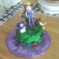 Fairy With Butterflies This cake was a gift for one of my best friends. It's just a single layer 6" marble cake with choc pb bc then covered in MMF and...