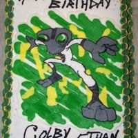 Ben 10 Grey Matter the smallest guy on Ben 10 for my smallest nephew, he about freaked out over his cake choc cake with buttercream icing