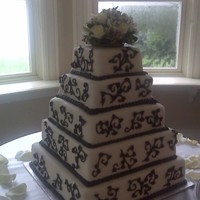 Black And White Scroll Cake 