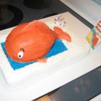 Fish Out Of Water This is a cake I made for a school fundraiser. It is a scene from the book "A Fish Out of Water", one of my kids' favorites...