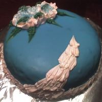 Women Day yellow cake with royal icing and butter cream for decorating.