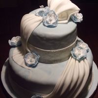 Fondant Drapes Cake Final cake for Wilton's Elegant Fondant class. Bottom cake is vanilla with bavarian cream filling and top is white cake with lemon...