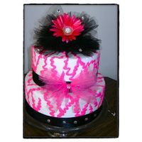 Pink Black Zebra Cake dummy done for a store window