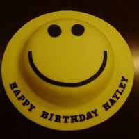 Hayley - Smiley Face Birthday Cake Very simple smiley face birthday cake for Hayley.