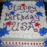 Happy Birthday Usa! Cake made for my family's 4th of July party.12" WASC with butterceam and RI. TFL
