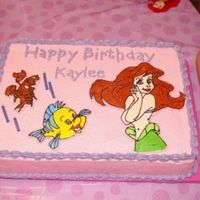 Little Mermaid Birthday I made this cake for my cousin's little girl. She gave me a napkin from the party and I just blew up the images on a copy machine and...