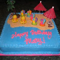 Luau Birthday This was for a little girl at my church who was having a luau themed birthday party. The mother purchased the ducks and flip-flops, I added...