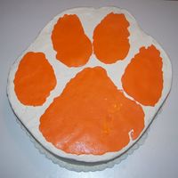 Clemson Grooms Cake The groom was a graduate of Clemson university so naturally a huge fan. He wanted the clemson paw so this is it!! Not much else I could do...