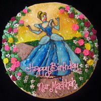 Princess? Cake buttercream & gel drawing