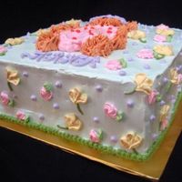 Girl Cake buttercream frosting, artwork done using colored gel & buttercream