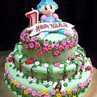 Fifi From The "fifi & The Flowertots" cake done for my 1yo niece, Heidi. top - chocolate cake with blueberry filling, middle - orange buttercake with buttercream , bottom -...