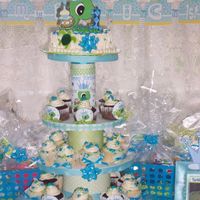 Kids Cupcake Tree Grandson's 1st birthday.......Turtle Prince DominicI did the pics to match the theme.