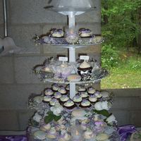 Outdoor Wedding Lilac Cupcake Tree for an outdoor wedding!