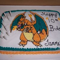 Pokemon/charizard Cake Charizard dragon Pokemon Cake made for my son.