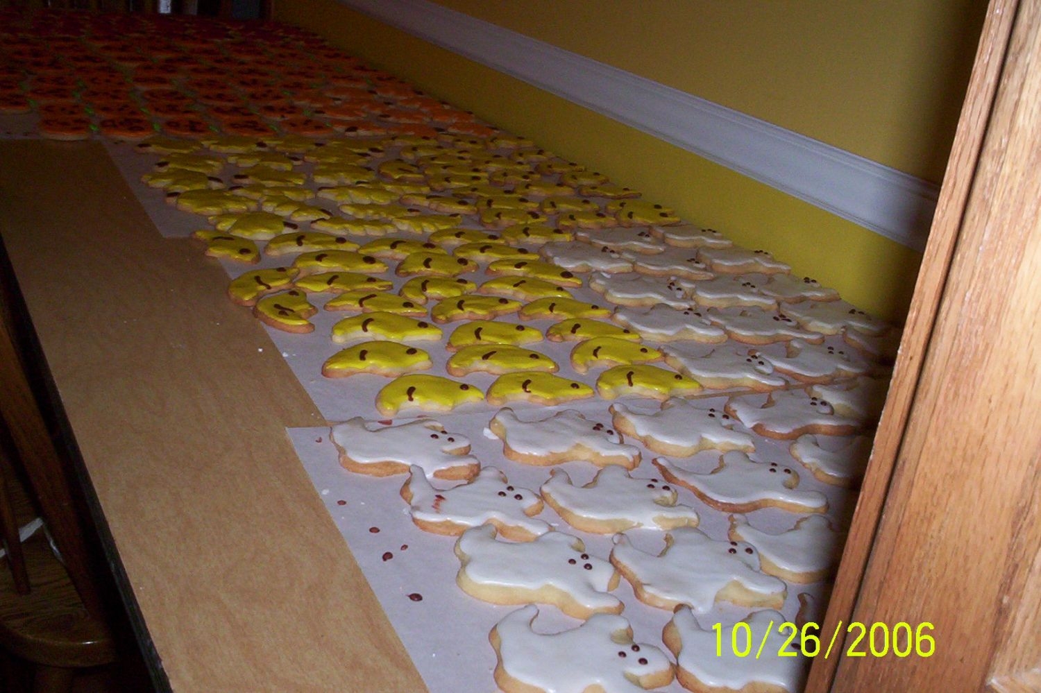 Cookie Factory More of the 50 doz. cookies drying.