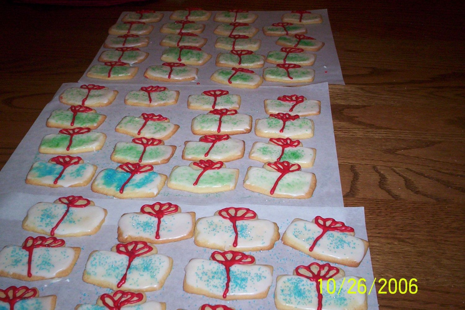 Cookie Factory Here is one picture of my cookies drying. This was part of the 50 doz. I had the week of Halloween. I had fall leaves, Halloween &...