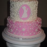 First Communion buttercream icing, fondant silhouette, plaque & flowers