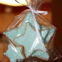 Blue Star Cookie Favors Sugar cookies with royal icing dipped in sugar crystals. I made these for my niece to take to school for her birthday. They were super...