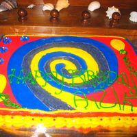 Wiggles Inspired My four-year old requested a Wiggles cake and we (him and I) decided the spiral would work. He wrote his name on a piece of paper for me...