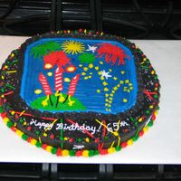 Fireworks Cake This is my first attempt at a buttercream transfer and I have never made a black cake before.