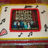 High School Musical Birthday Cake All buttercream with an edible image.