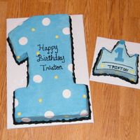 Prince Party Made to match the Little Prince birthday supplies. B/c frosting with fondant accents. Crown was made for his smash cake.