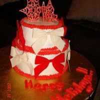 Bows, Bows, Bows What do you do with leftover Christmas Tree Decorations put them on a cake. This was a last minute cake I made for my soldiers, 8in and 6in...