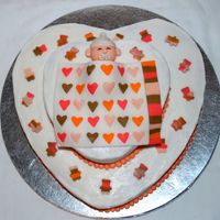 Valentine Baby Shower The blanket I made for the baby matches the napkins at the shower - it was a hit!