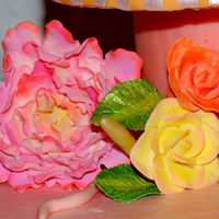 Gum Paste Flowers Peony and roses - i made in Colette Peters class