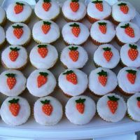 Strawberry Cupcakes Got the idea for these off the Wilton website. Strawberry cupcakes with buttercream icing. Strawberries made with buttercream.