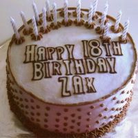 18Th Birthday Cake Made this for my son's 18th birthday. Confetti cake with white and chocolate buttercream icing. Lettering is chocolate transfers....