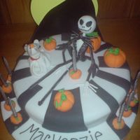 Jack Skellington And Zero My nightmare Before Christmas cake. Figures made from sugarpaste