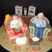 Mum And Dad ! I based this on the Wallace and Gromit cake that I did previously!