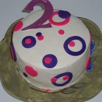 Retro Birthday Cake Chocolate with bc and fondant accents