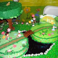 Dora cake-vanilla and almond with buttercream frosting