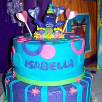 Barney 2Nd Birthday Cake My daughter loved Barney!!! so we had a barney 2nd bday party! white cake with buttercream frosting and filling, with fondant decorations...