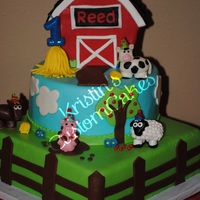 Barnyard Bash 1St Birthday Cake I made this cake for my sweet baby boy's 1st birthday part! It was Chocolate Cake filled with sweet buttercream covered with homemade...